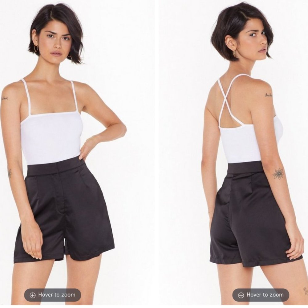 Stick To It Satin High Waisted Shorts